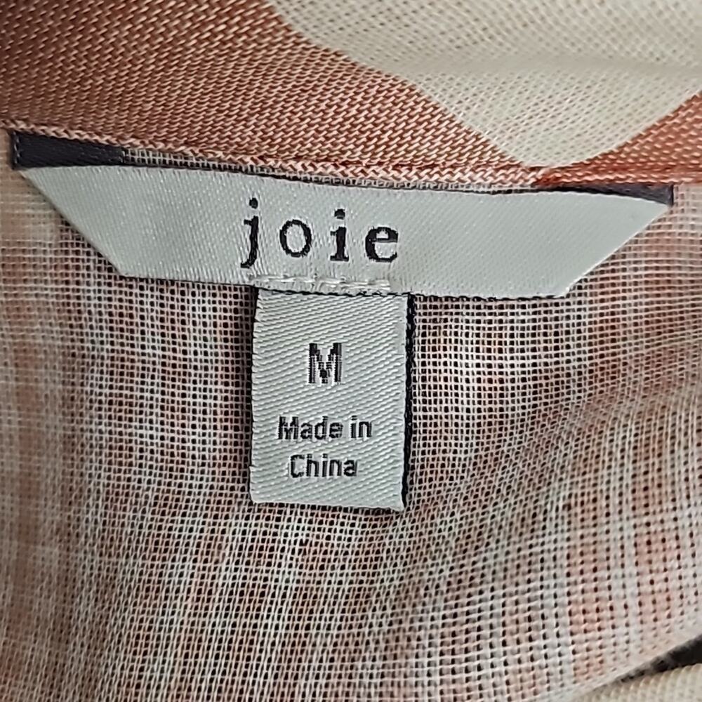 Joie Top Cider Orange Dia Plaid Button Front Long Puffy Sleeve Woman Size M - Picture 9 of 12